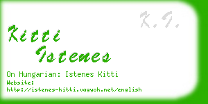 kitti istenes business card